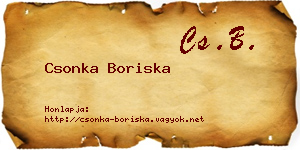 Csonka Boriska névjegykártya
