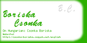 boriska csonka business card